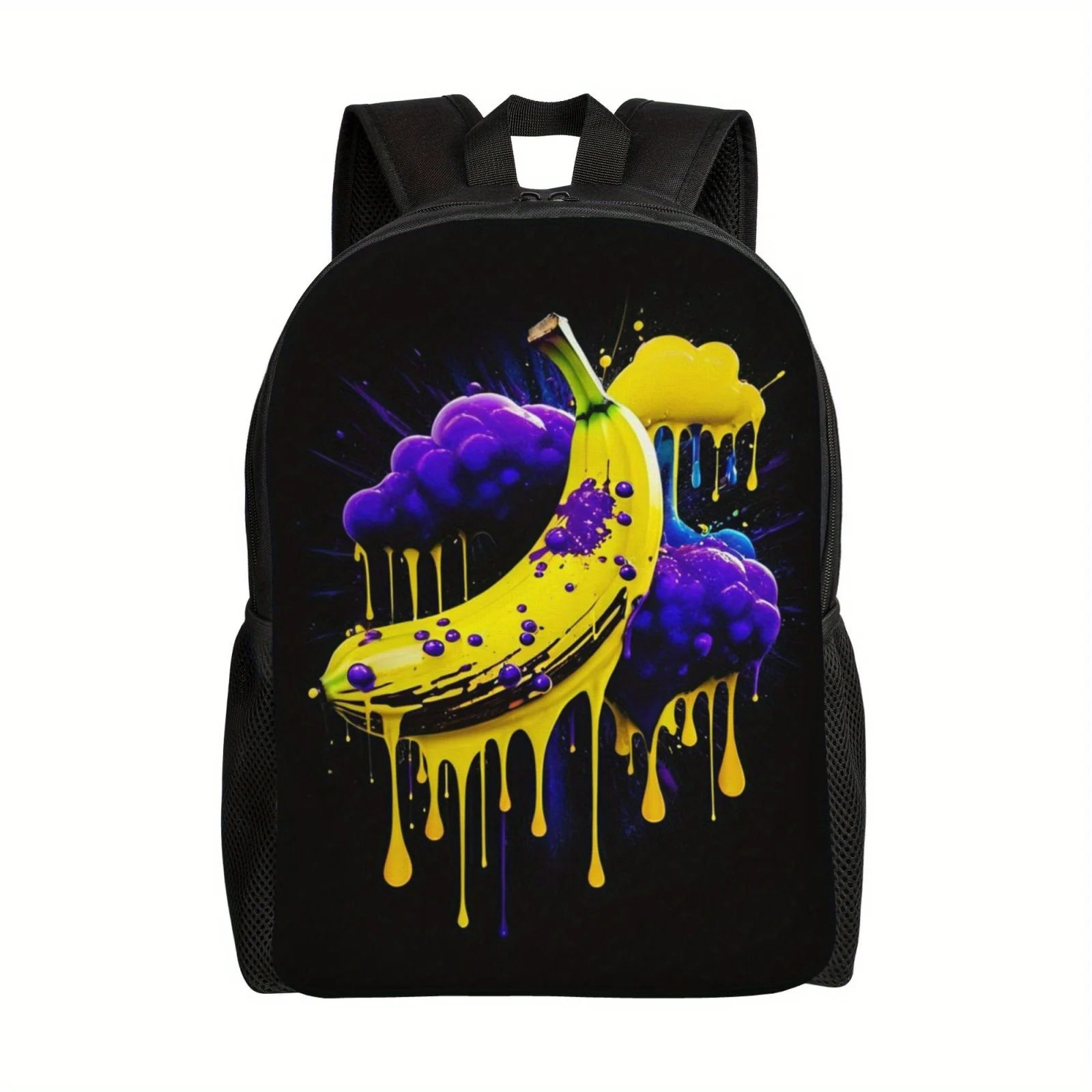 

Cartoon banana print backpack, unisex high-capacity travel backpack, lightweight computer bag, college hiking and camping