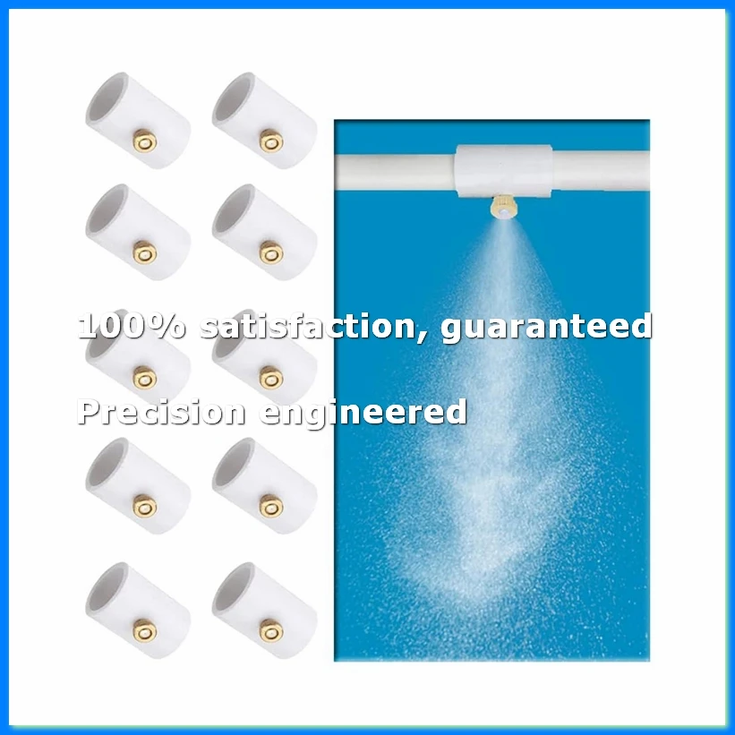 10Pcs 1/2 Inch PVC Mist Nozzle Misting System for Patio Outdoor Mister Coupling PVC Split Section with Mist Nozzle-DT30