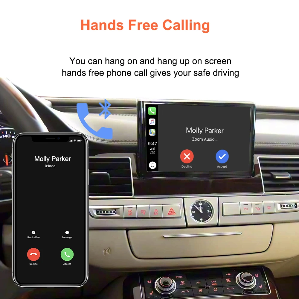 Bonroad Linux Kabelloses CarPlay Android Auto Interface für Audi A8 2012-2018 MMI 3G System 7-Zoll-Bildschirm Upgrade Decoder Box Airplay – Detail 12