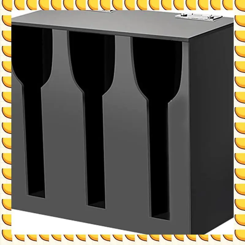 

BAAU Acrylic Utensil Dispenser Cutlery Organizer With 3 Compartment Black Silverware Holder Plastic Flatware