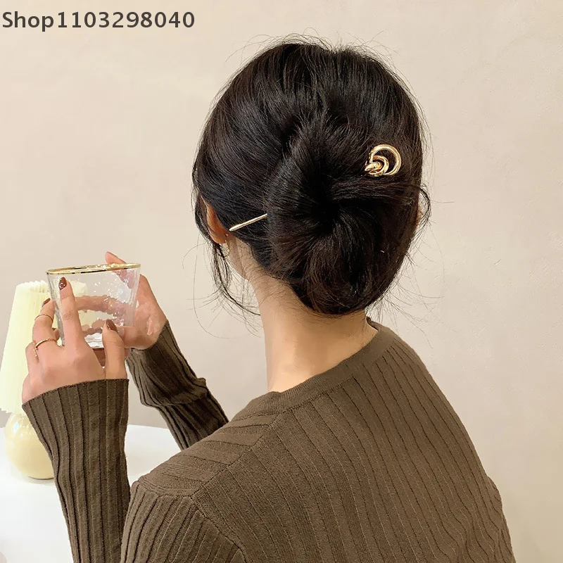 2022 Nuovo Koren Forcine Per Capelli per Le Donne Oro Forcella Disco Barrette Clip Bastoni Per Capelli Un carattere Copricapi Da Sposa Accessori Per Capelli