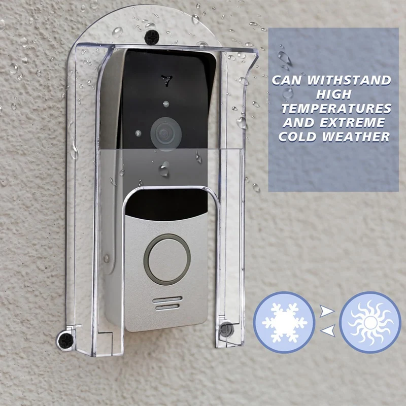 2Pcs Transparent Plastic Doorbell Rain Cover Doorbell Waterproof Protector Doorbell For Ring 1/2/3/4/Pro/Pro 2/Wyze