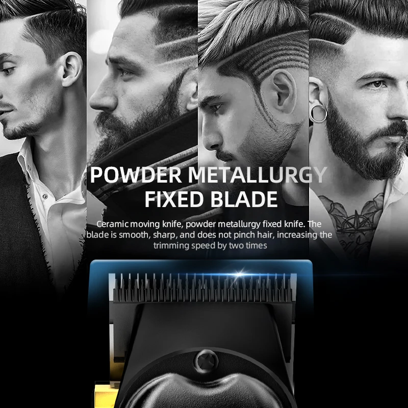 KIKIDO  Hair Clipper Cordless Hair Cutting Machine Adjustable Barber Electric Hair Trimmer Digital Display Clipper for Men