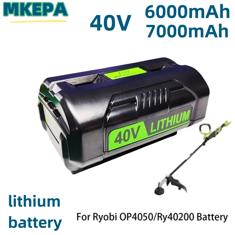 

Powertoolbattery 40V 6.0Ah/7.0Ah Li-ion rechargeable battery for Ryobi op4050 op40401 ry40200 op4050a ry40400 ry4050