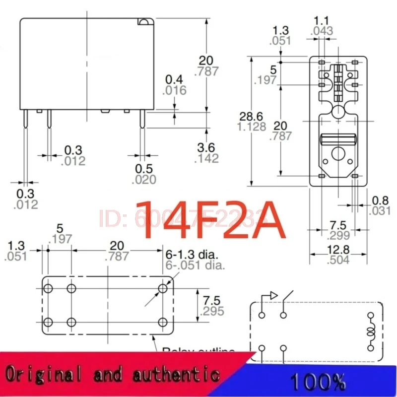 10PCS TRA3 L-12VDC-S-2H 6pins Relay coil:12vdc-5a