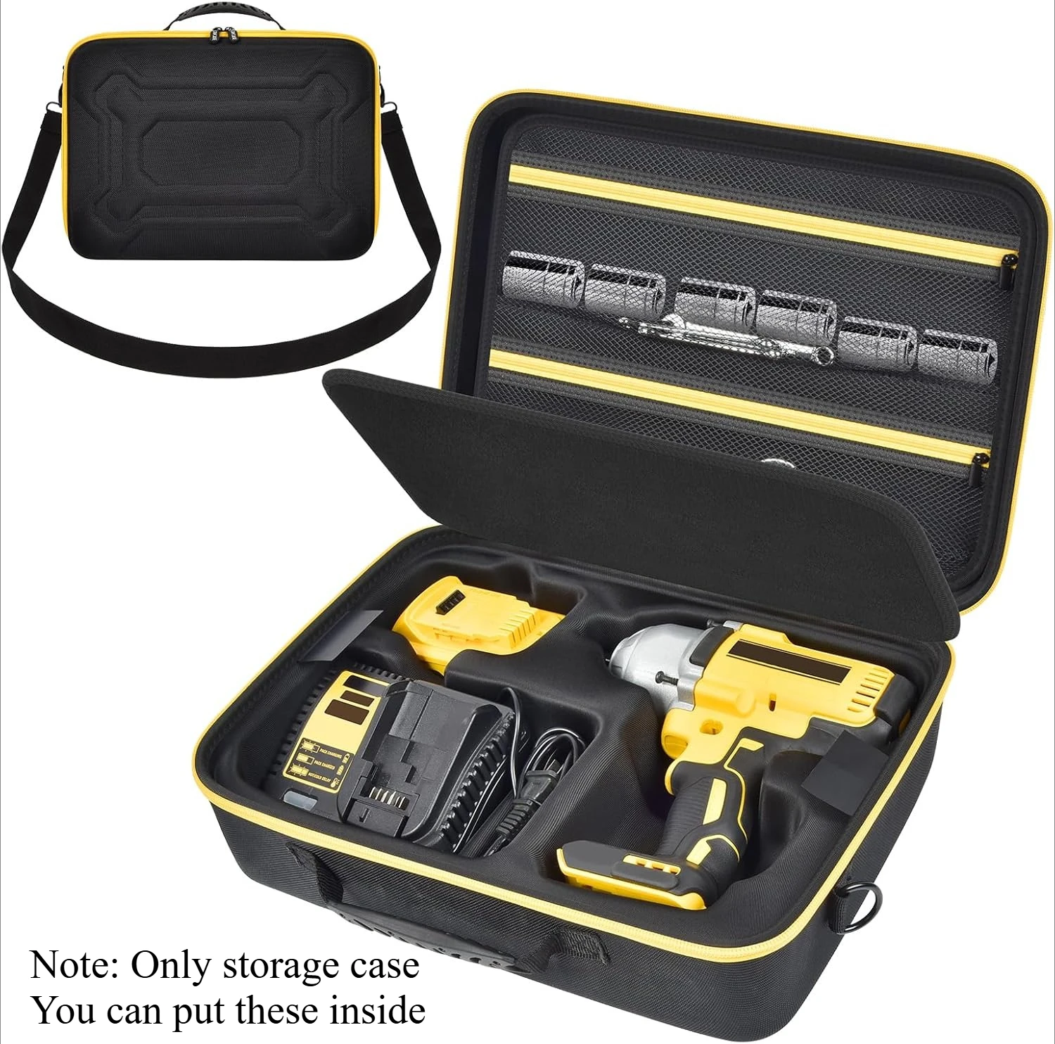 Impact Driver Case for DEWALT 20V MAX XR DCF900B DCF900P1 Cordless Impact Wrench 1/2 Impact Gun, Hard Travel Storage Holder Orga