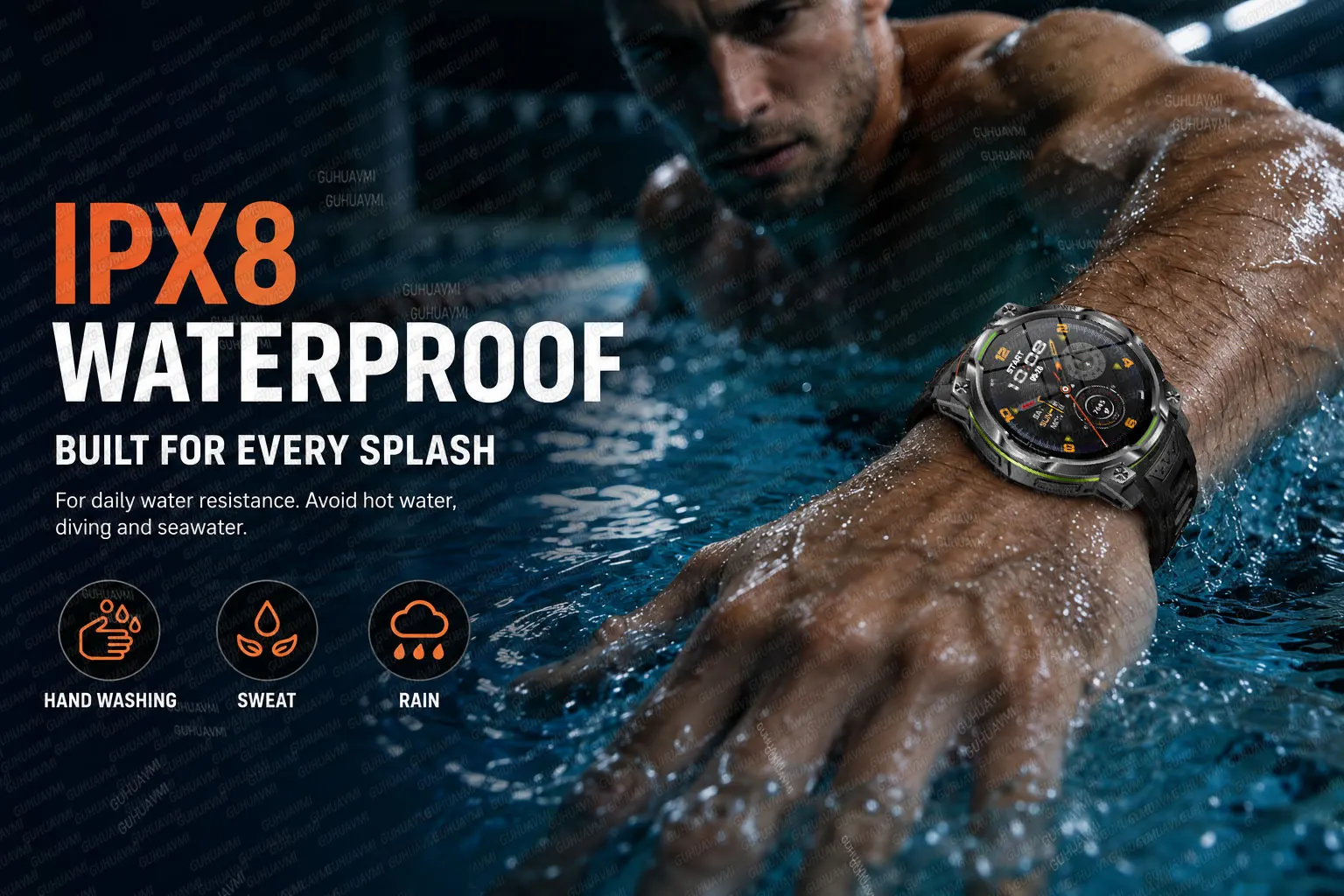 New Upgrade GPS Offline Map Position Smart Watch 1200mAh Battery IPX8 Swim Heart Rate 1.46”AMOLED Screen Men Women Fitness Watch