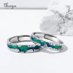 Thaya 2024 Aurora Design Fashion Women Rings S925 Silver Couple Rings Free Size Engagement Ring for Women Wedding Fine Jewelry