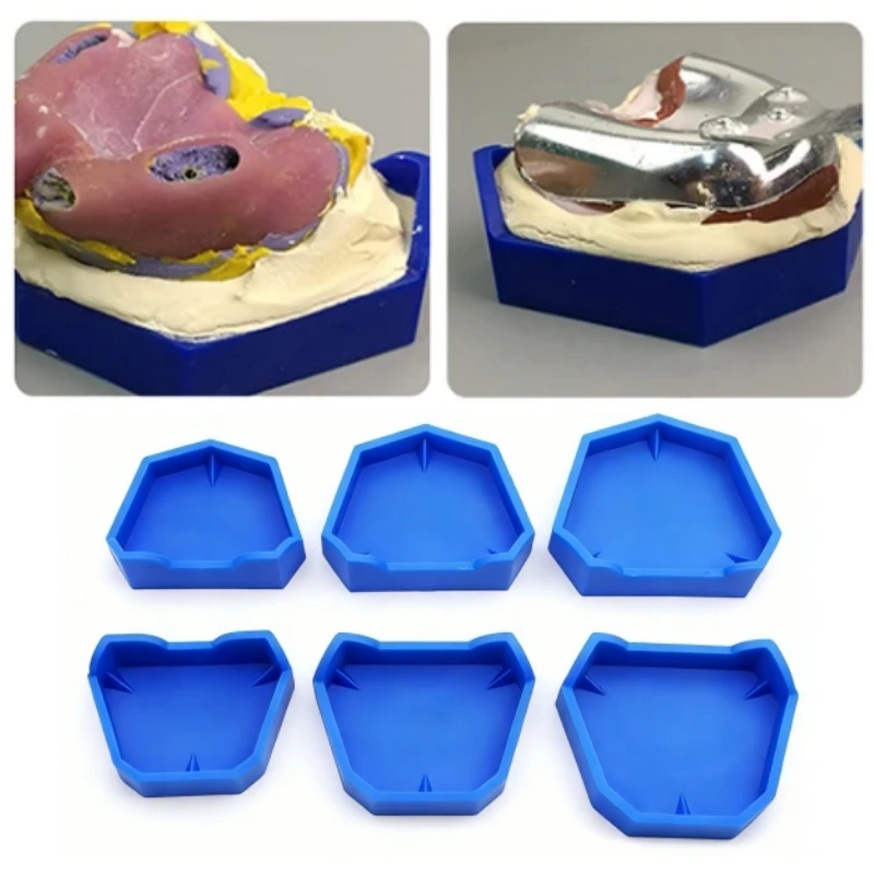 

6Pcs Dental Silicon Mold Plaster Bases Fixed Internal Teeth Denture Impression Trays Mould Former Dentist Tools