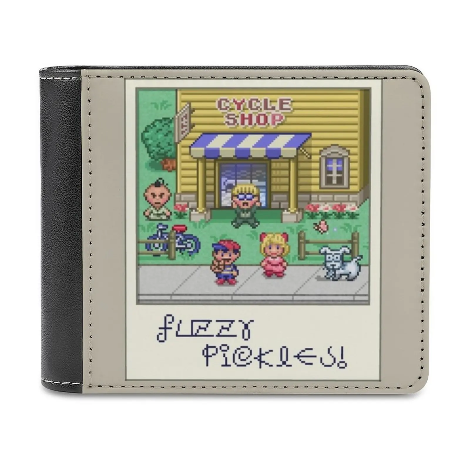 Fuzzy Pickles Business Men Wallets Small Money Purses New Design Dollar Price Top Wallet Fuzzy Pickles Earthbound Mother 8Bit 8