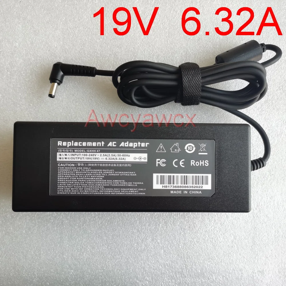 Gaming Laptop Adapter 19V 6.32A 120W 5.5mm*2.5mm AC Power Charger For Asus Notebook N750 N53S GL502V GL752VW GL552VW FZ53V FX50