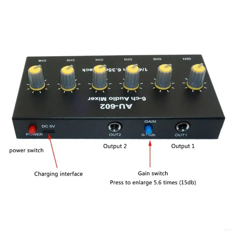 Bộ trộn âm thanh 6 kênh với công suất kép cho bộ khuếch đại hoặc thiết bị 15dbgains