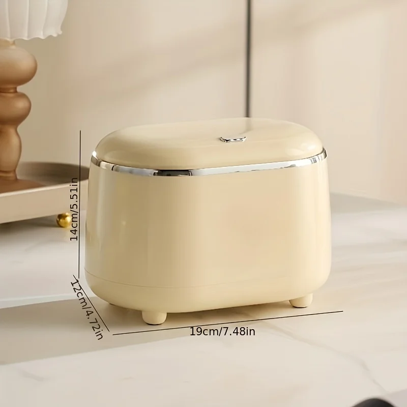 1pc desktop trash can high-looking living room office mini small press with lid bedroom paper basket