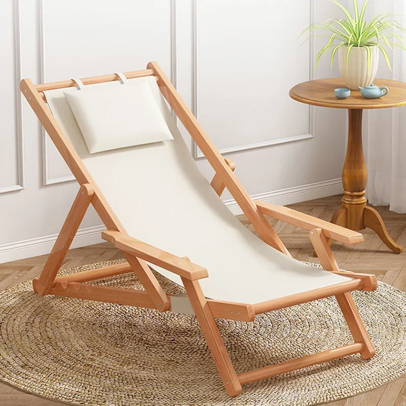 Modern Wooden Beach Chair Gardens Folding Picnic Single Bench Beach Chairs Clear Terrace Cadeira De Praia Outdoor Furnitures