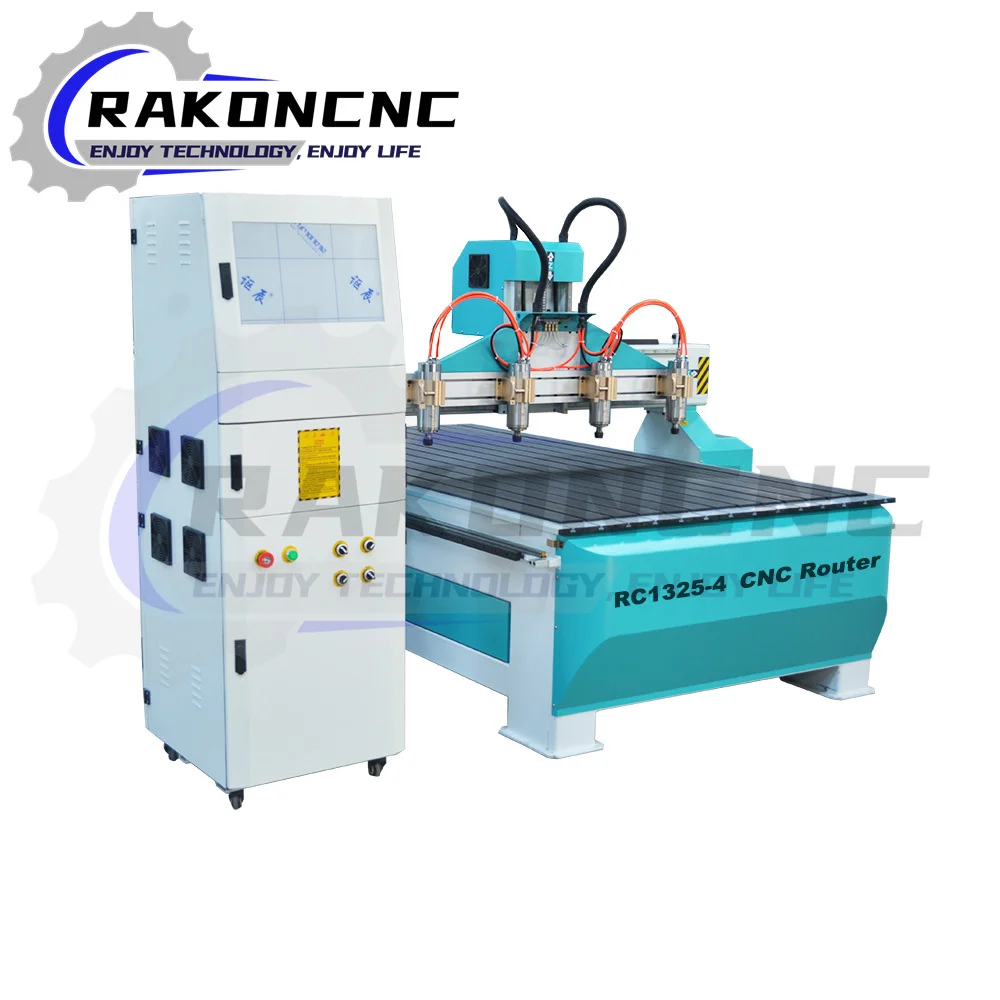 

China 4 Head 3d Wood Cnc Router Machine For 1325 Woodworking Cnc Router