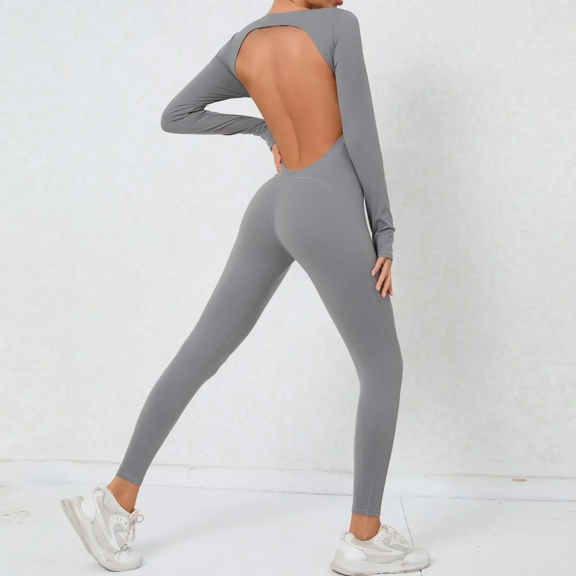 Sexy Hollow Sport Jumpsuit Women Sportswear Long Sleeve Fitness Overalls Set Comfort  Breathable Gym Workout Clothes Yoga Wear