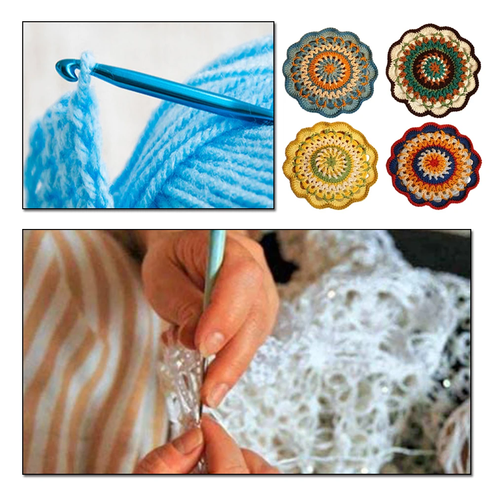 

Набор для вязания крючком: Красочные подставки-мандалы. Набор материалов для самостоятельного изготовления. Подставки для напитков, кружек и чая ручной работы для взрослых и начинающих.