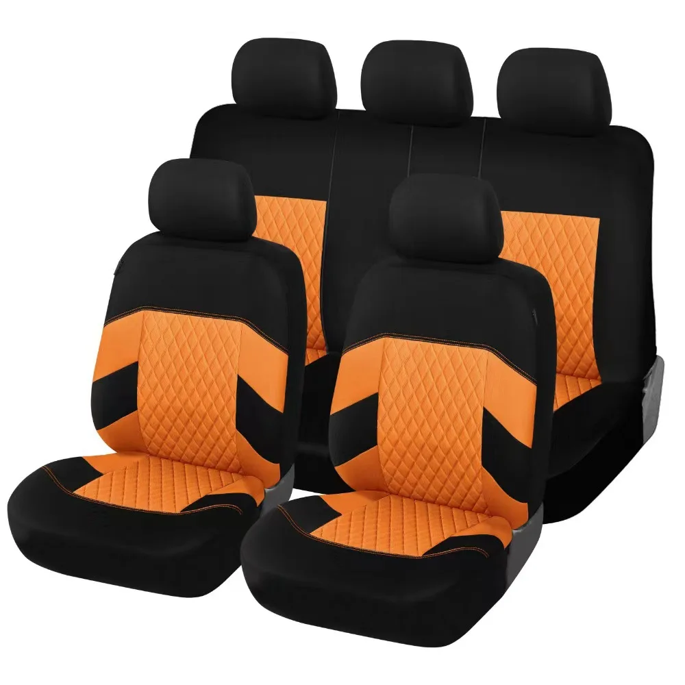 Universal 7 Colors Car New 8 Seats Cover Auto Car Seat Covers Ployester Cushion Full Set Front Rear For Sedans Seat Covers AT MT