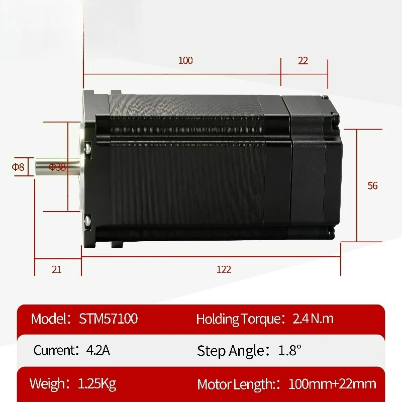 57x57x100+22mm 2.4Nm 4.0A 1.8 2 Phase NEMA 23 Hybrid DC24V Integrated Stepper Motor Driver CNC 3D Printer Automation