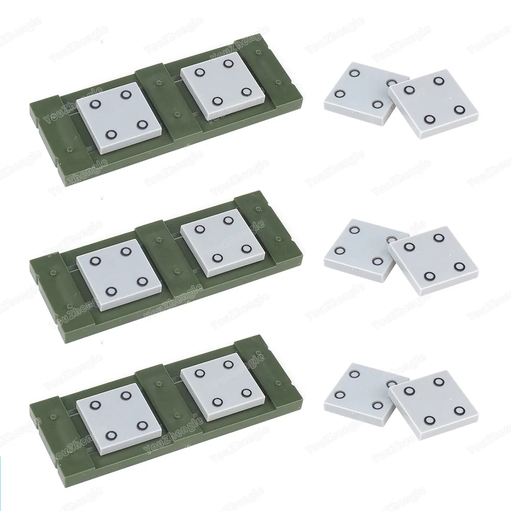 3068 Printed Steel Plate Bolt Pattern Building Block 2x2 Tiles Basic Parts MOC figures Mecha Equipment Scene Model Gift DIY Toys