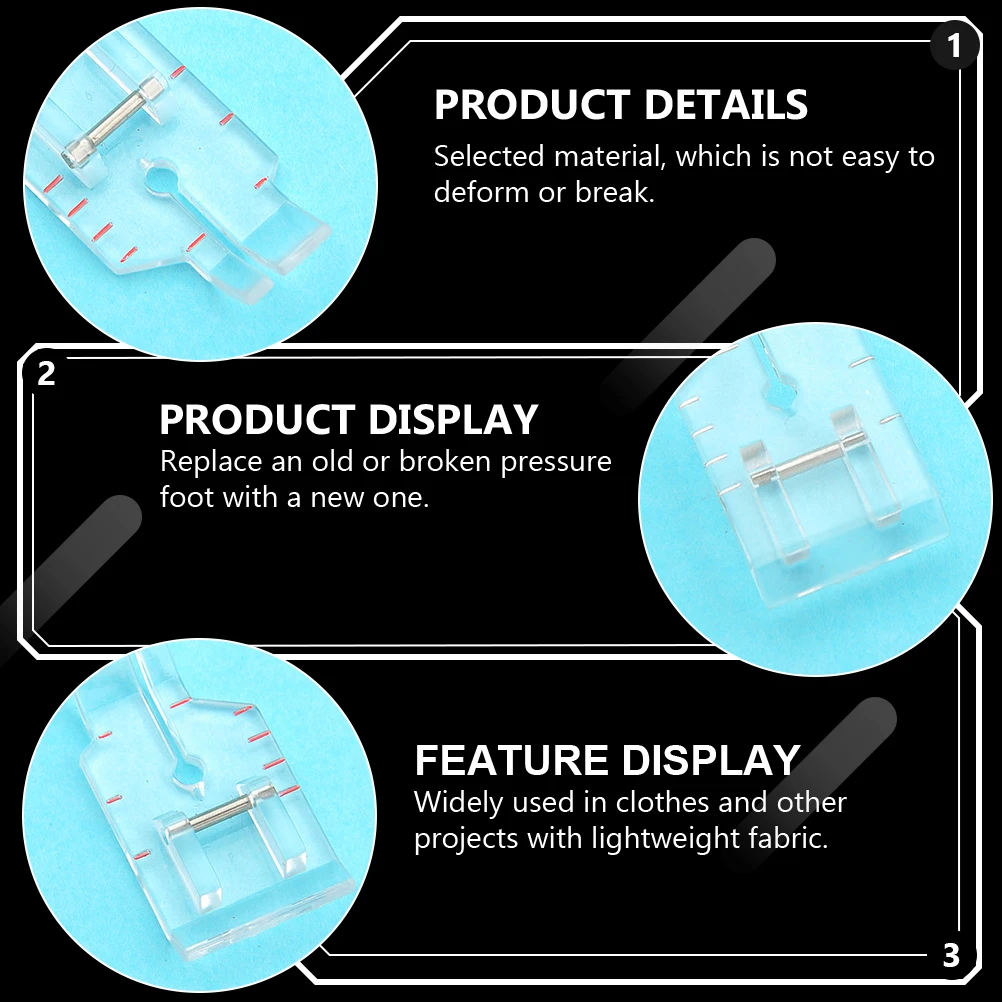 

5pcs Transparent Sewing Machine Presser Feet Plastic Replacement For Industrial Mini Sewing Machines Lightweight Multifunctional