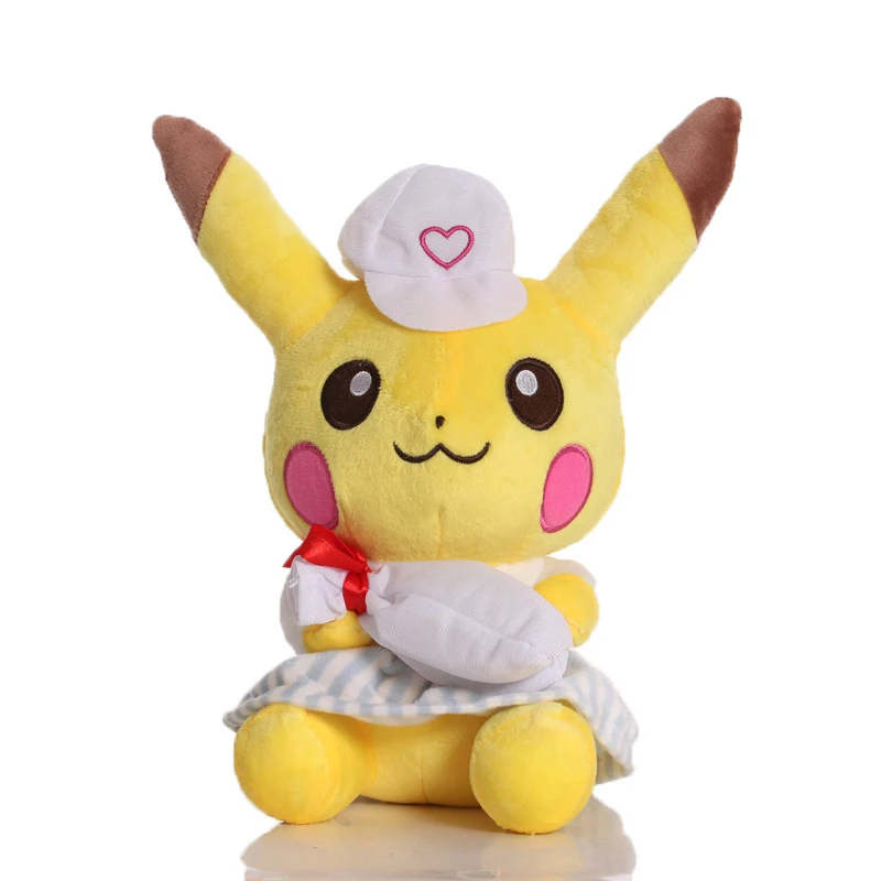 Pokemon Pikachu Family Plush Toy Black Color Pikachu Stuffed Doll Toy Hobbies Collection Cute Doughnut Pikachu For Kid Xmas Gift