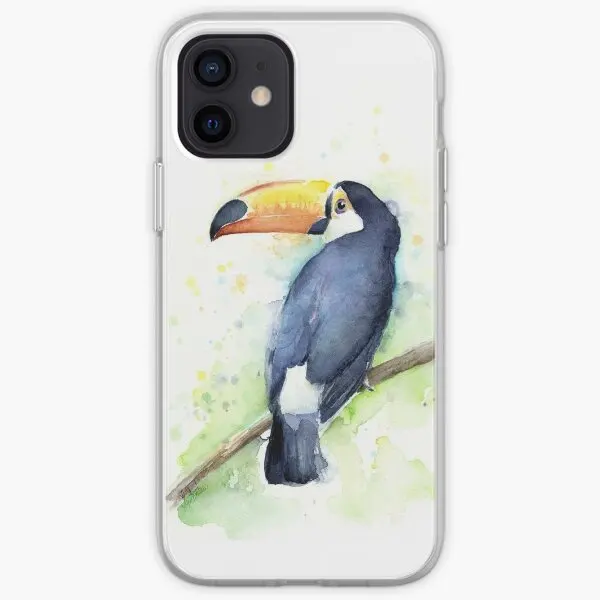 Toucan Watercolor Iphone Tough Case  Phone Case Customizable for iPhone X XS XR Max 11 12 13 14 Pro Max Mini 6 6S 7 8 Plus Dog