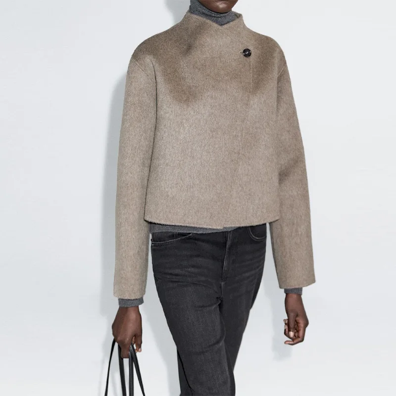 

Повседневная шикарная универсальная куртка в стиле ретро, классическая модная свободная женская верхняя одежда, простые стильные пальто, осенняя женская осенняя уличная одежда