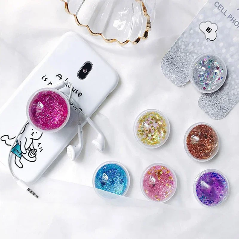 【Fast Delivery】Colorful 3D Quicksand Phone Ring Holder Liquid Glitter Phone Grip Griptok Holder Ring Phone Stand