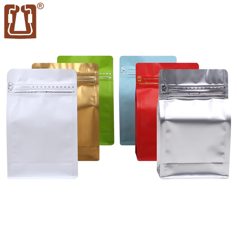 Zhanfei Packaging 250g Of Coffee Bean Bag 10Pcs Eight-edge Sealed Kraft Paper Aluminum Foil Self-sealing Food Tea Packaging Bag