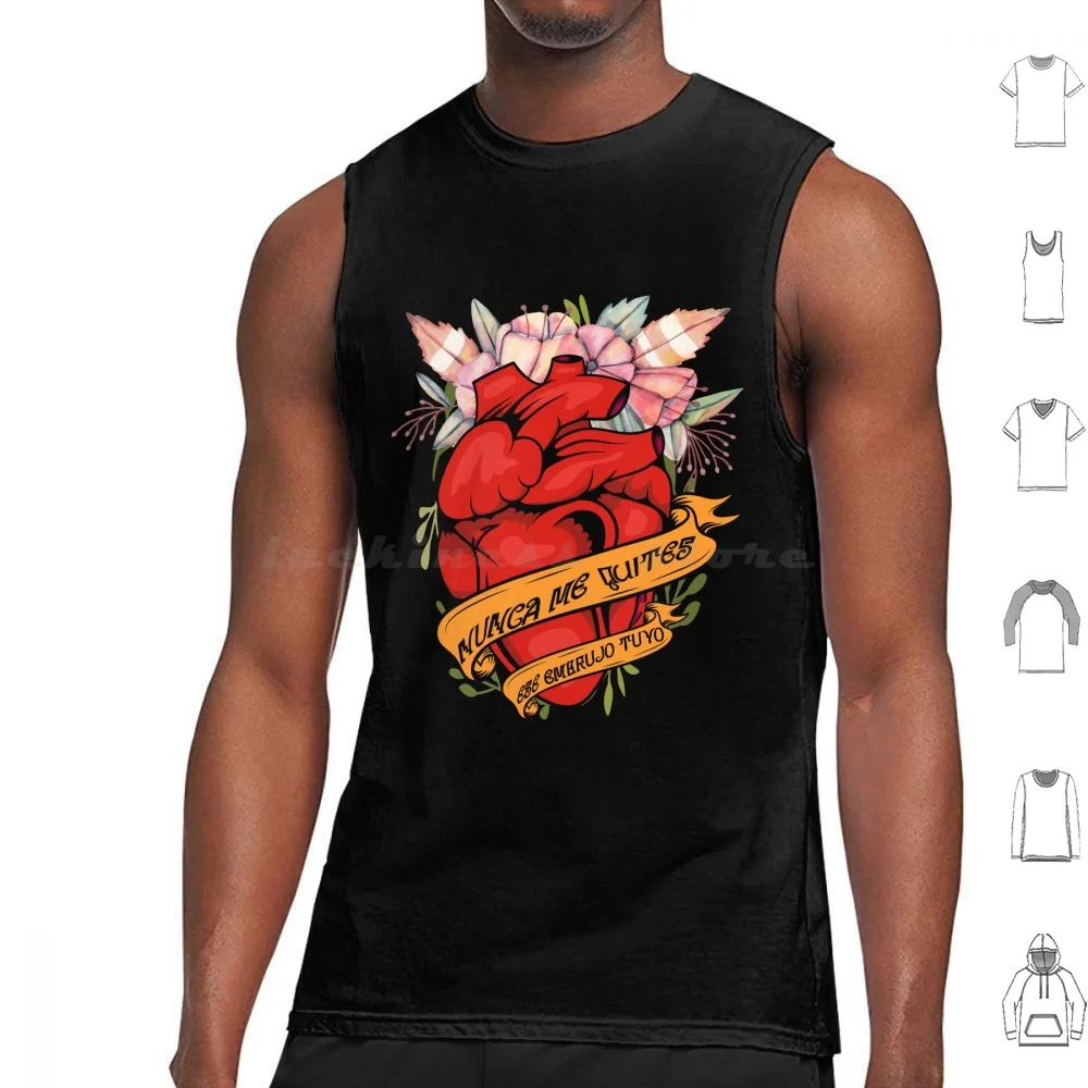 Embrujo Camisetas sin mangas de algodón estampado Corazon Caifanes Saul Hernandez México