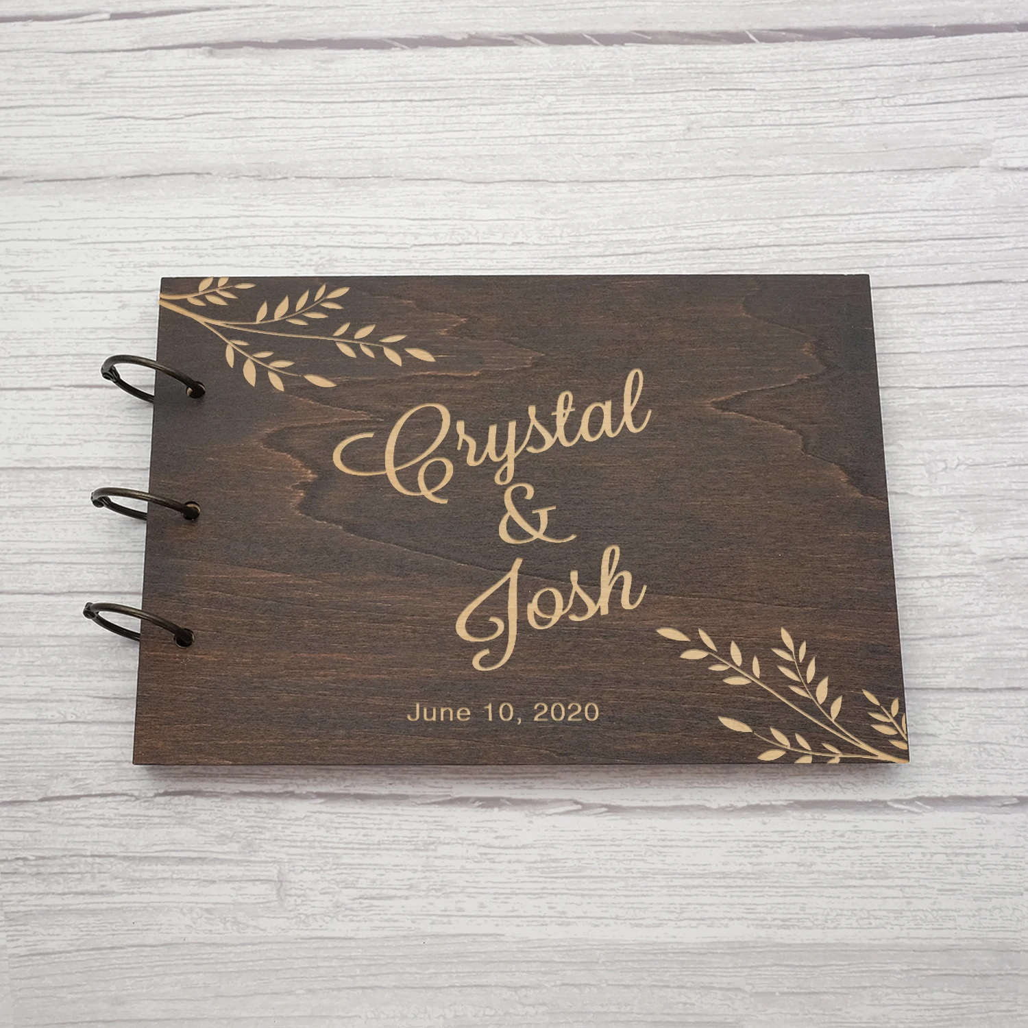 

Personalized Engraved Wooden Wedding Guest Book, Custom Wedding Guestbook, Rustic Wedding Album, Wedding Favors