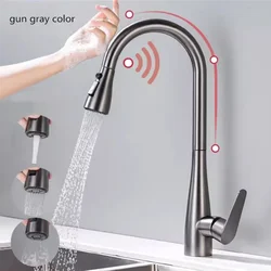 Smart Touch Küchen armaturen Kran für Sensor Küche Wasserhahn Spüle Mixer drehen Touch Wasserhahn Sensor Wasser mischer