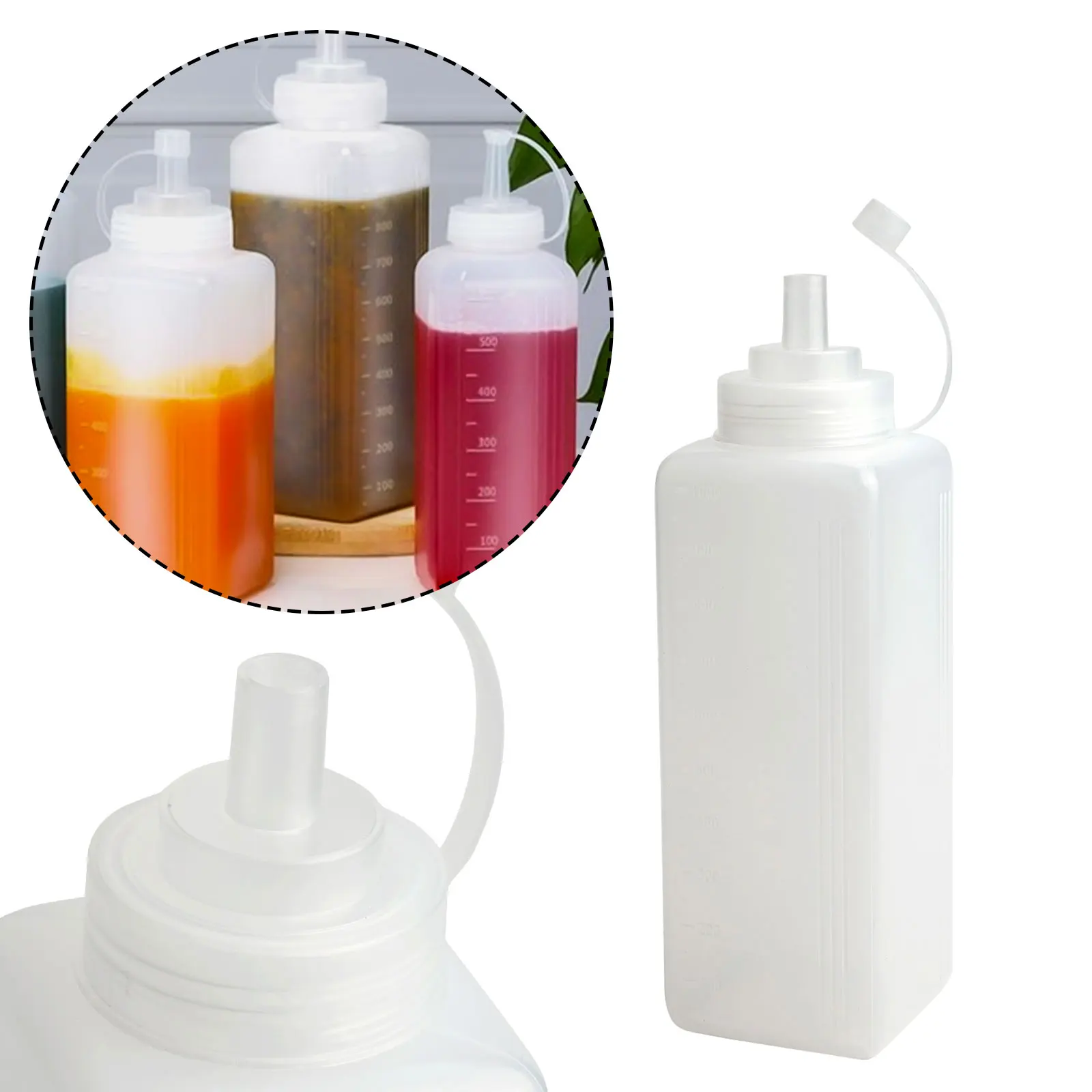 

800/1000ml Squeeze Condiment Bottle With Lid Plastic Squeeze Sauce Bottle Salad Dressing Storage Dispenser Kitchen Accessories