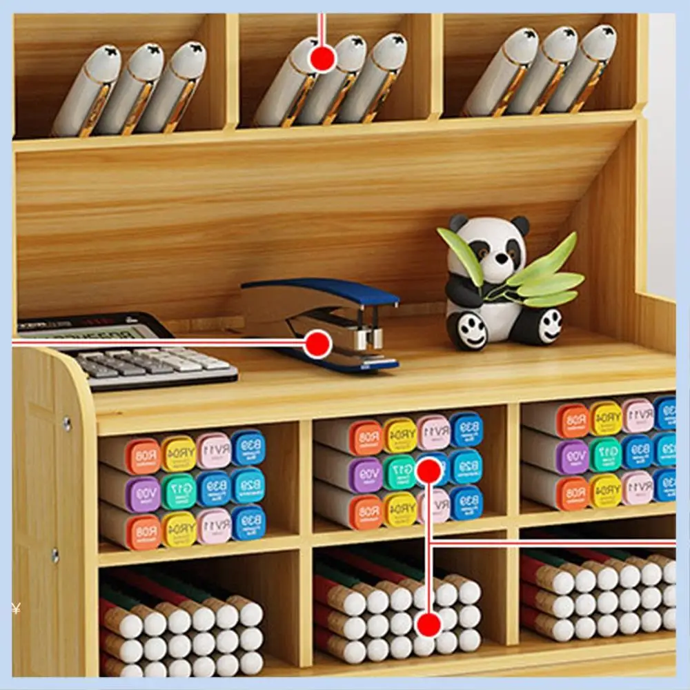 

AS633-многофункциональный деревянный настольный держатель для ручек, офисный школьный чехол-подставка для хранения канцелярских принадлежностей, настольный органайзер для ручек и карандашей