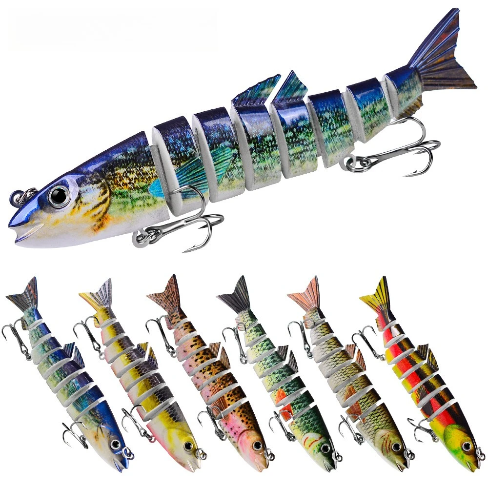 1 Stück Mehrteiliger Kunstköder 12,5cm 21,5g 8-Segment Harter Plastikköder Wobbler Trolling-Köder für Salzwasser-Angeln