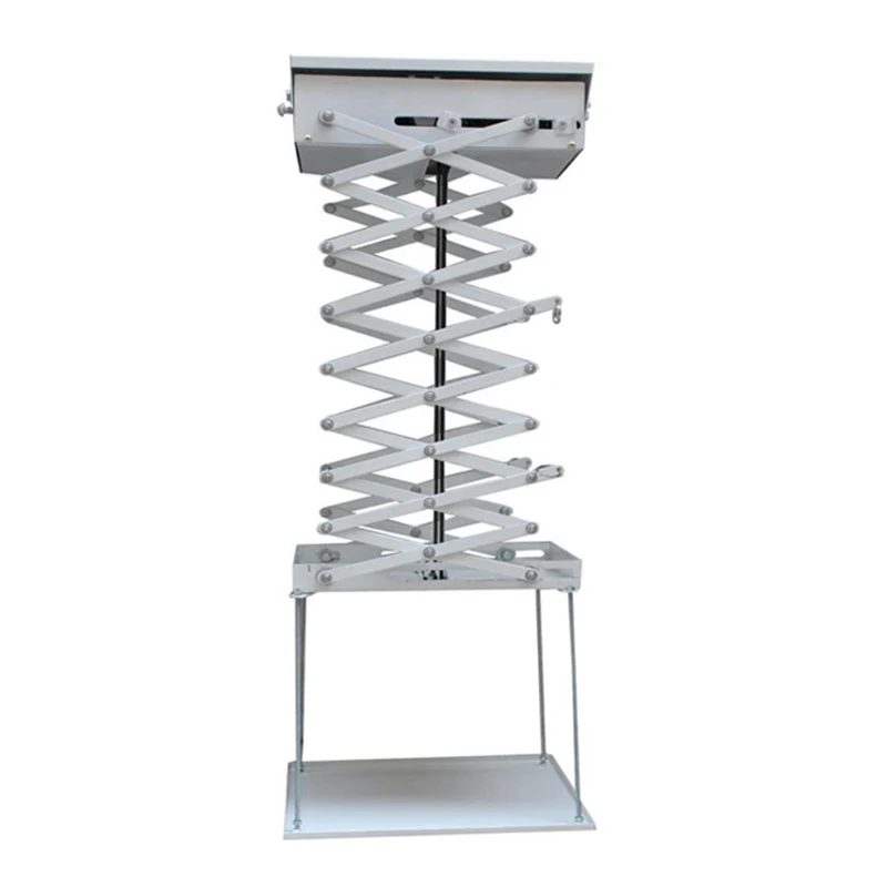 Electric Motorized Scissor Projector Lift Bracket Wireless Remote Control Ceiling Mounted Projector  For Cinema Conference Room