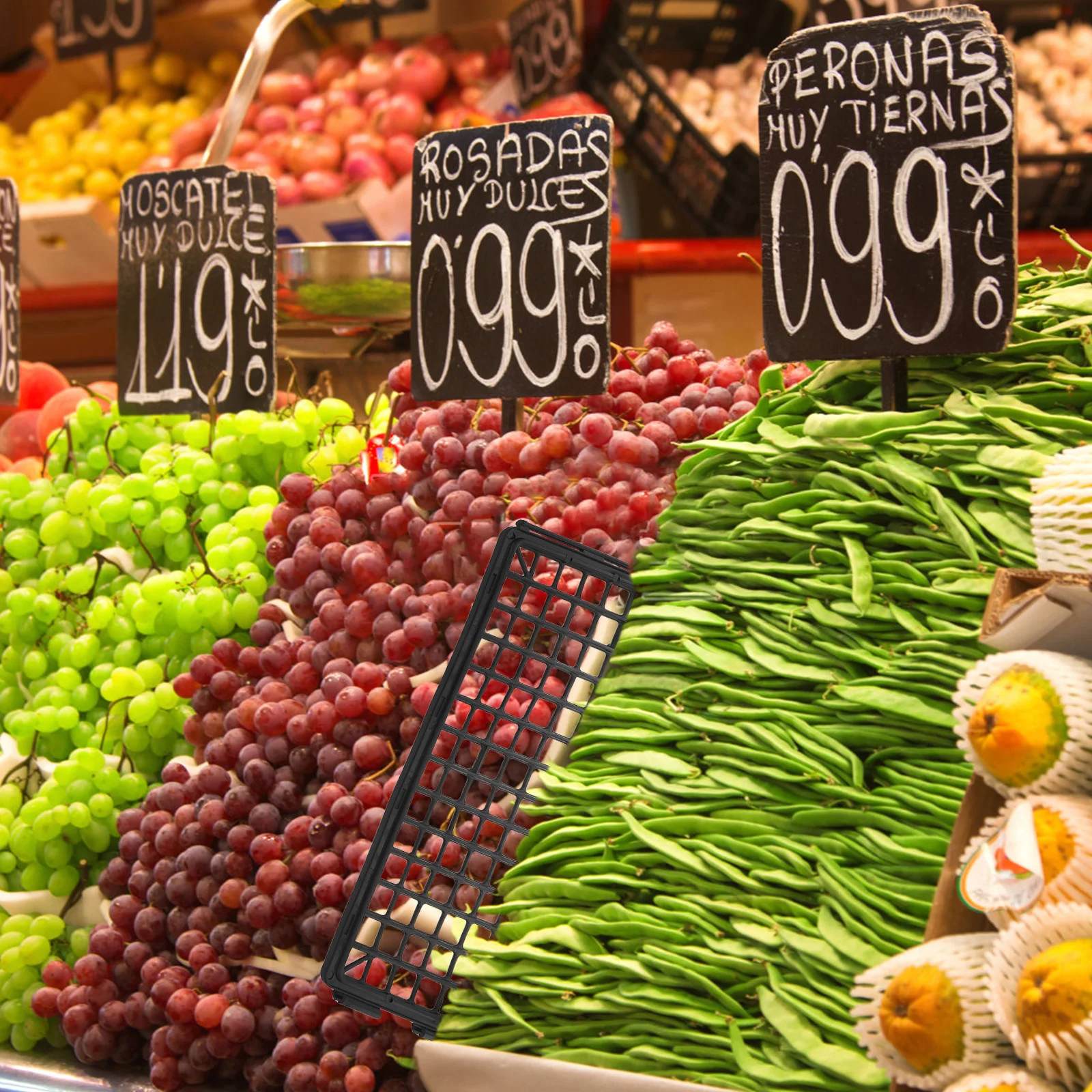

4pcs L-Shaped Supermarket Fruit Vegetable Display Shelf Fresh Produce Organizer Rack For Refrigerator Kitchen Storage, Produce