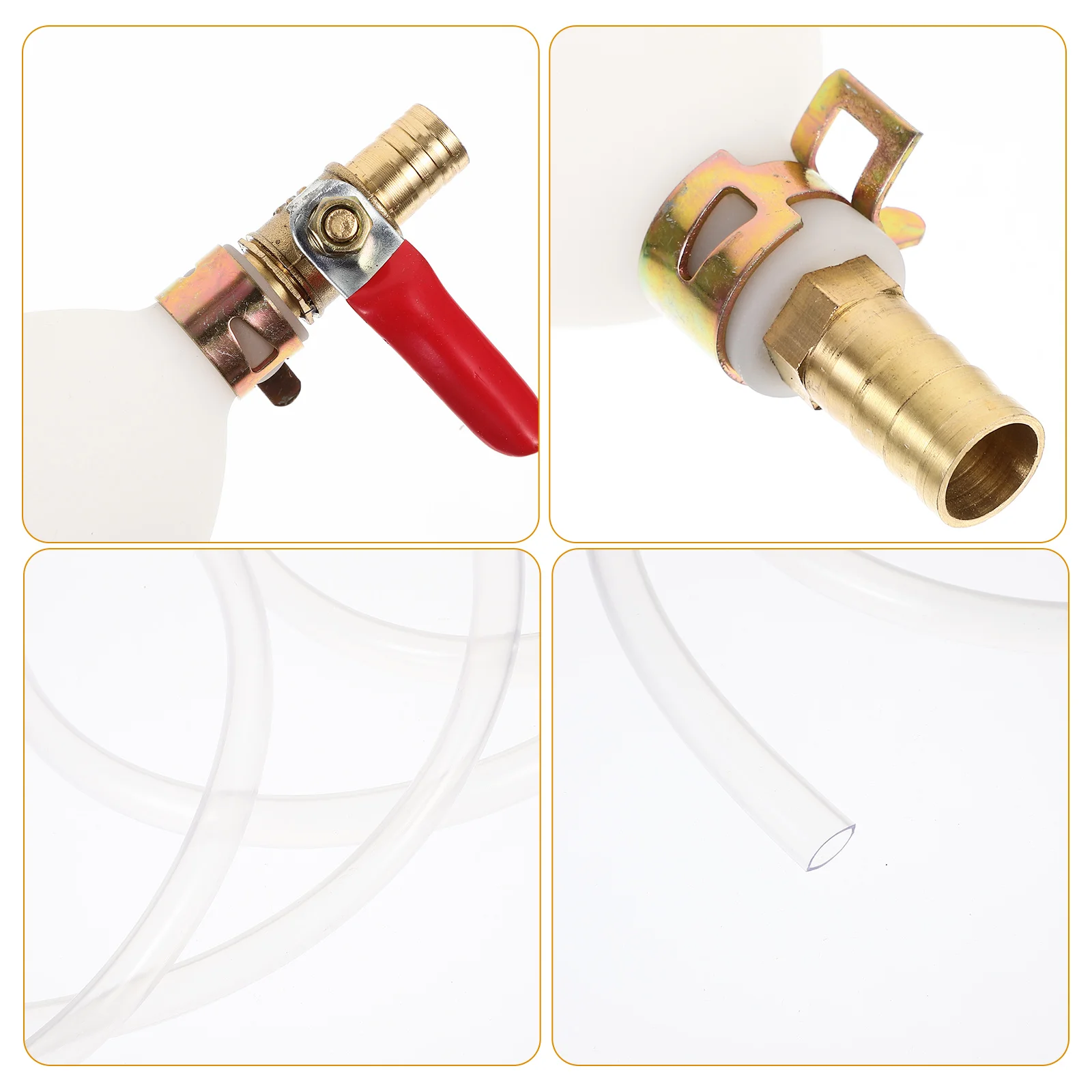 1Pc 10mm Manual Pump Manual Petrol Syphon Hose with Air Cavity Gasoline Conductor (White) Oil Conductor