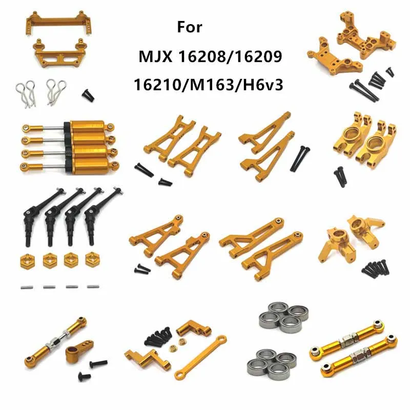 RC Car Spare Parts Metal Upgrade Kit for MJX 1/16 16208 16209 16210 H6V3 M163 Retrofit Parts