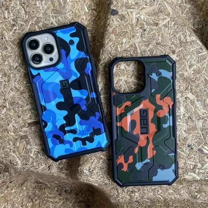 BX3 U-~A-G Pathfinder Camo MagSafe Case for  iPhone 15 Pro Max 13 14 Plus Original Military Shockproof Magnetic Camouflage Cover