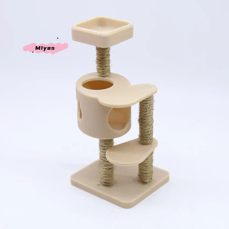 1/12 مقياس دمية الحيوانات الأليفة القط تسلق الإطار أثاث مصغر ملحق لمشهد صغير البناء الدعائم نموذج محاكاة