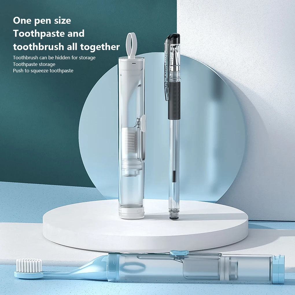 Portable Travel Soft Toothbrush Set Orthodontic Toothbrush 3 in 1 Folding One-Piece Design Toothpaste Toothbrush