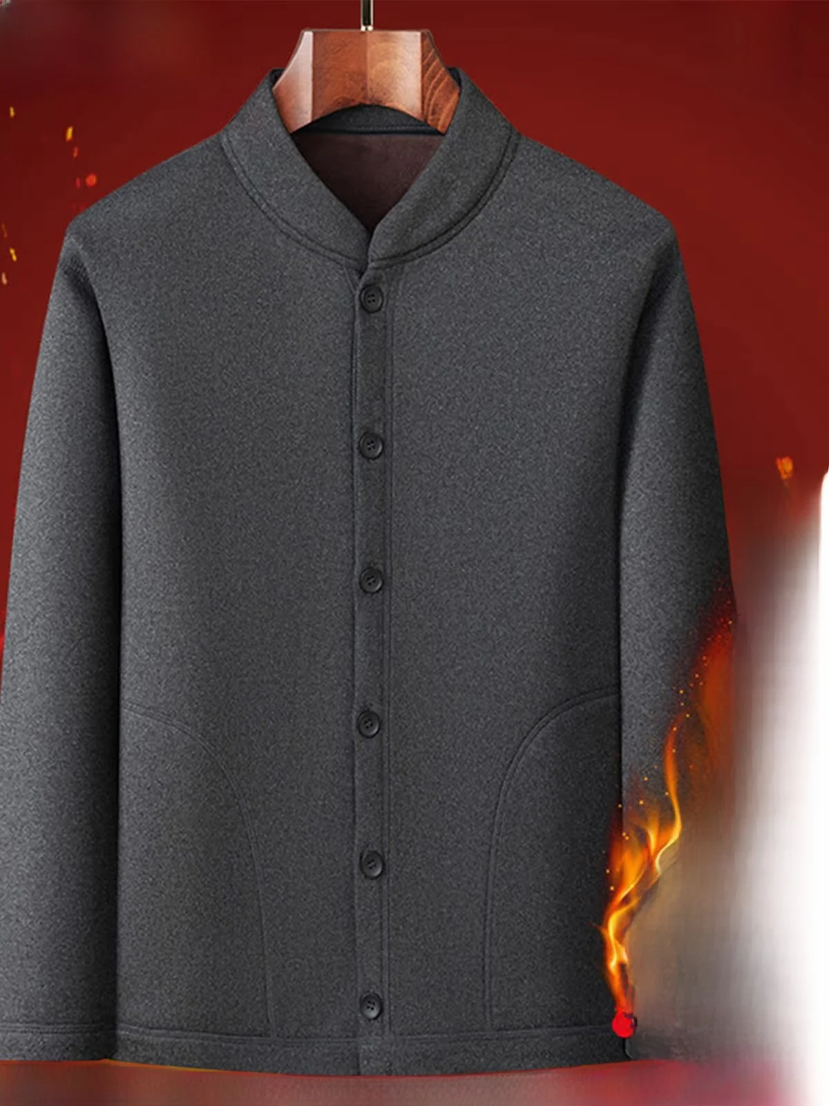 

Thiened Fce теплая немецкая бархатная куртка с v-образным вырезом Busin повседневная верхняя одежда для мужчин среднего возраста зимнее ветрозащитное пальто