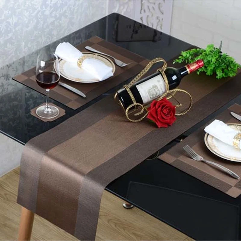 Table Runner PVC Oil-proof Waterproof Luxurious Restaurant Decor Wedding Party cloth Flag Household Runners New