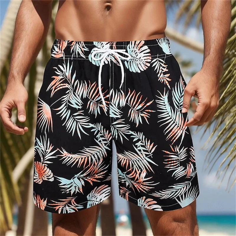 

3D Printes Palm Leaf Tropical Plants Shorts For Men Swim Trunks Board Shorts Fashion Streetwear Quick Dry Shorts Men's Clothing