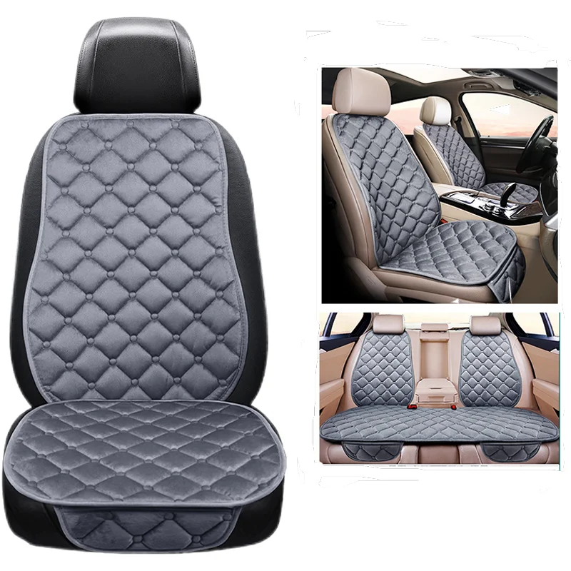 Car Seat Cover Protector Universal Winter Warm Auto Seat Cushion Rear Seat Cushion Protection Covers Back Cushion Three Piece