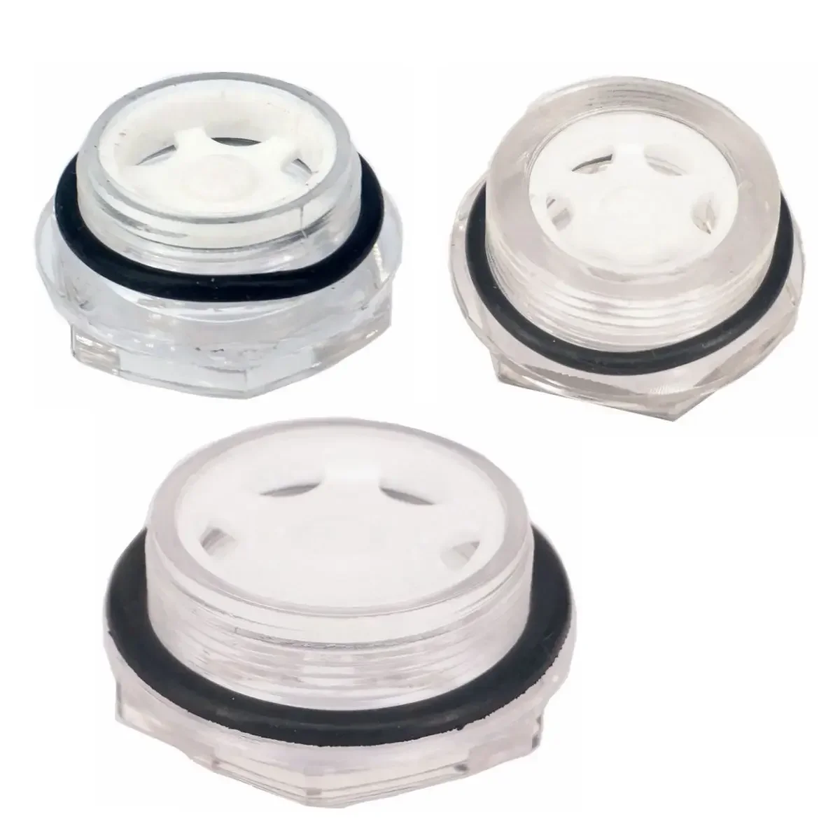 (2) 3/8" 1/2" 3/4" 1" BSPP Male Thread Plastic Hex Oil Level Viewer Sight Glass Window Air Compressor Gearbox