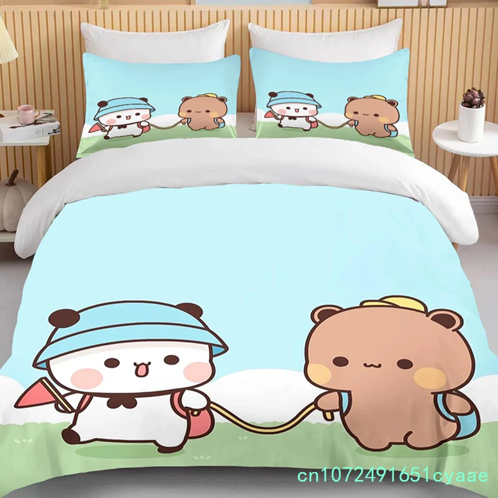 Bubu Dudu Cartoon Cute Bear Kawaii Christmas Gift King Twin Double Boys Bedding Set Microfiber Or Polyester Duvet Cover Set