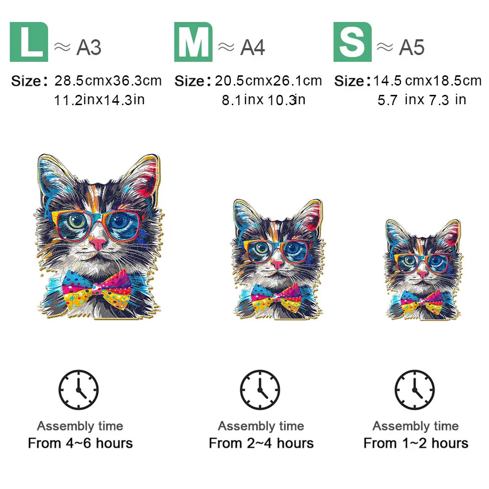 صندوق هدايا خشبي على شكل قطة هدية رائعة غير منتظمة على شكل حيوان بازل قطع شخصية للكبار هدية فريدة من نوعها للعائلة inte